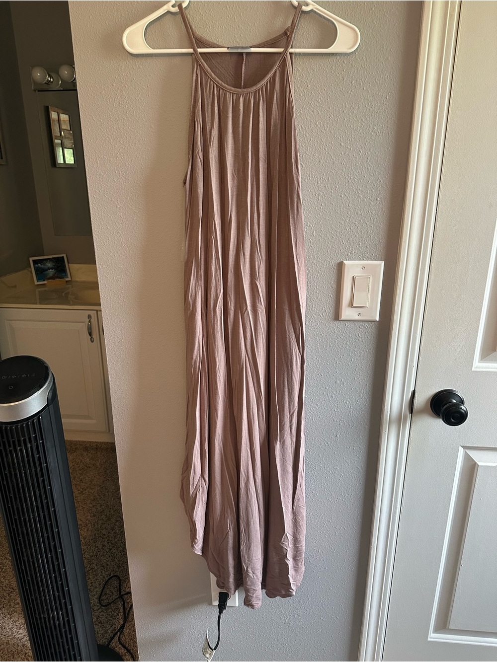 Mauve Spaghetti Strap Maxi Dress